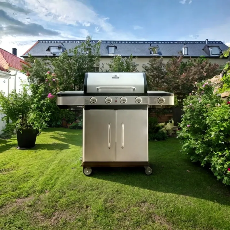 Gasolgrill 14.5 kW | 4 rostfria brännare & 1 sidobrännare | St. Louis