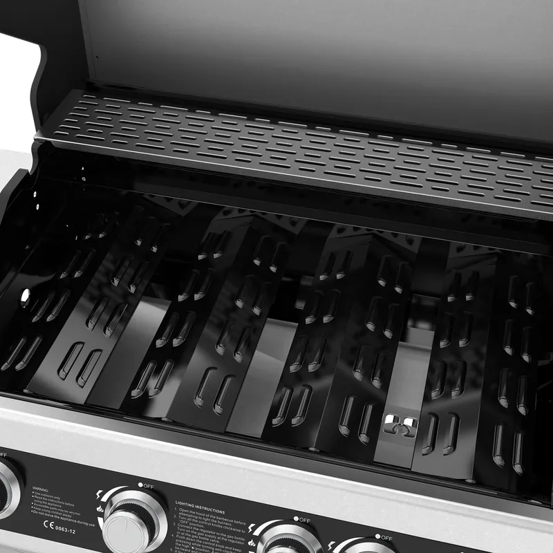 Rostfri gasolgrill med sidobrännare | Lock med glasfönster | Kansas - Trädgård & spabad - Grillar & matlagning utomhus - Gasolgrill