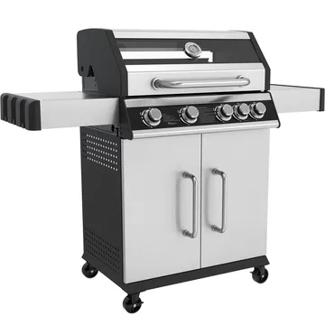 Rostfri gasolgrill med sidobrännare | Lock med glasfönster | Kansas - Trädgård & spabad - Grillar & matlagning utomhus - Gasolgrill