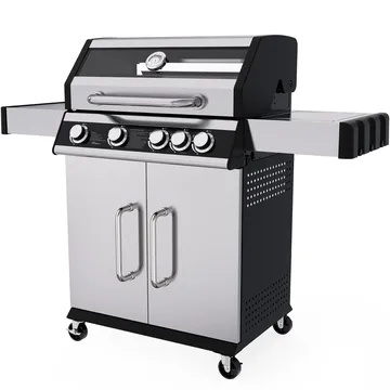 Rostfri gasolgrill med sidobrännare | Lock med glasfönster | Kansas - Trädgård & spabad - Grillar & matlagning utomhus - Gasolgrill
