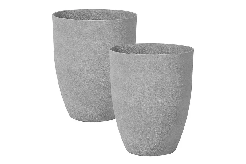 Trädgårdskruka Croton set om 2 Grå, 43x43x52 cm, Grå, 43x43x52 cm