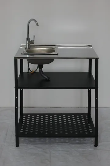 Tvättställ i galvaniserat stål med handfat & kran | Utomhus | 80×50×90 cm - Trädgård & spabad - Trädgårdsskötsel - Trädgårdsredskap & trädgårdsverktyg - Trädg årdsstäd