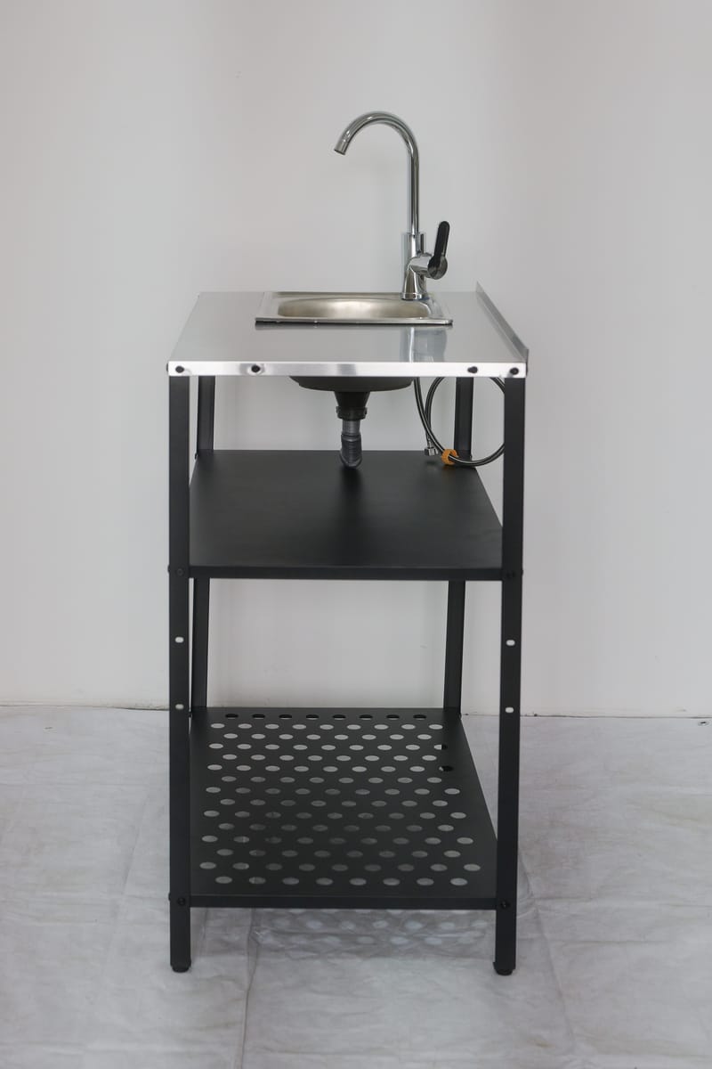 Tvättställ i galvaniserat stål med handfat & kran | Utomhus | 80×50×90 cm - Trädgård & spabad - Trädgårdsskötsel - Trädgårdsredskap & trädgårdsverktyg - Trädgårdsstäd