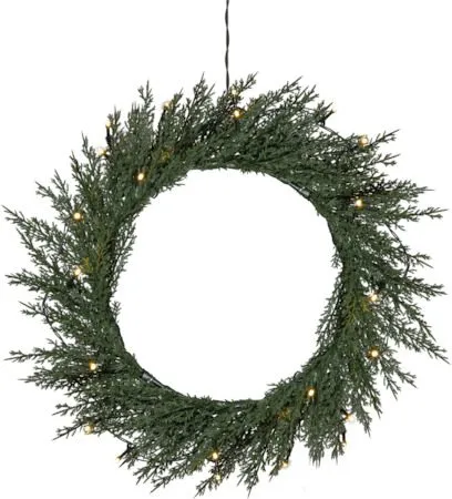 Thuja Krans med belysning 40 cm, Grön
