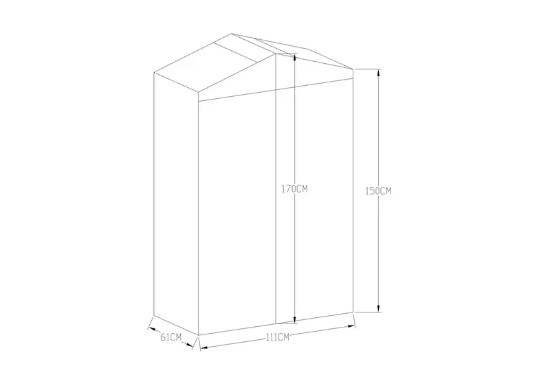 Marvell Väggväxthus 170 cm - Antracit - Trädgård & spabad - Trädgårdsskötsel - Växthus - Litet växthus