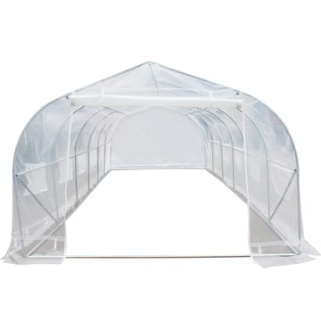 Tunnelväxthus 24m² | Stålram med transparent PE-plastöverdrag - Trädgård & spabad - Trädgårdsskötsel - Växthus