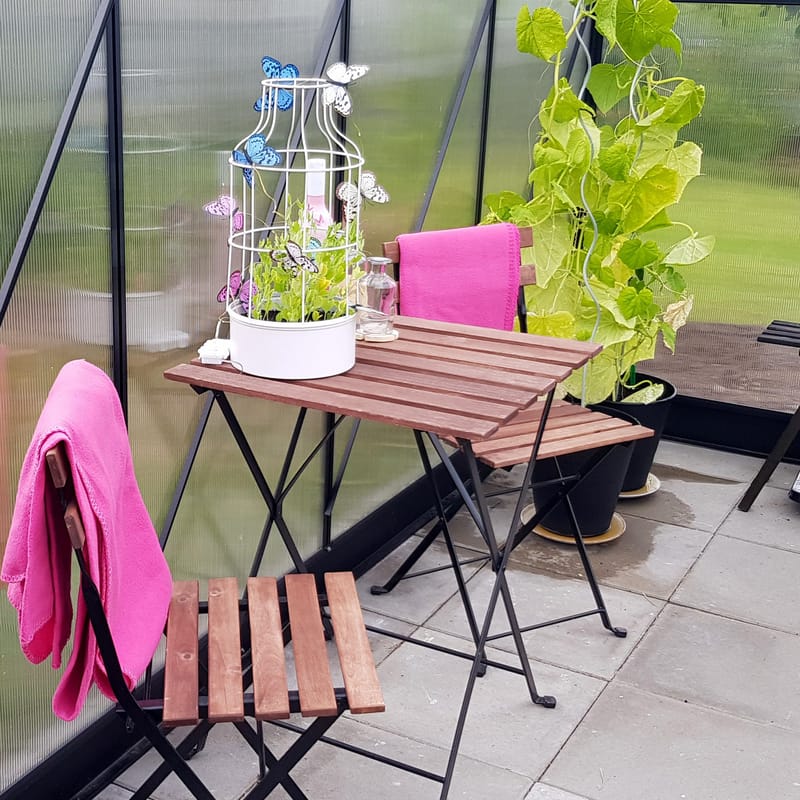 Växthus 12,4m² | 6mm Kanalplast | Hög odlingshöjd | Svart - Trädgård & spabad - Trädgårdsskötsel - Växthus