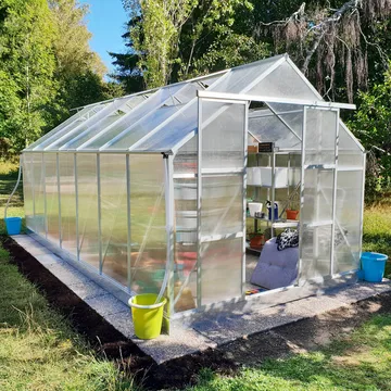 Växthus 12,4m² | Extra hög odlingshöjd | 6mm kanalplast - Trädgård & spabad - Trädgårdsskötsel - Växthus