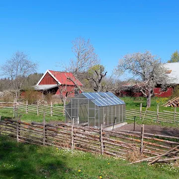 Växthus 12,4m² | Extra hög odlingshöjd | 6mm kanalplast - Trädgård & spabad - Trädgårdsskötsel - Växthus