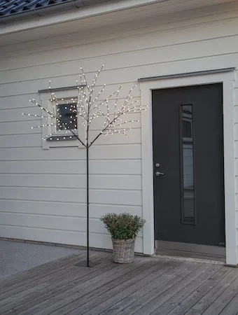 Albero Dekorationsträd belysning 250 cm - svart med vita ljuspunkter - Trädgård & spabad - Utemiljö - Altan & terrass - Altanbelysning