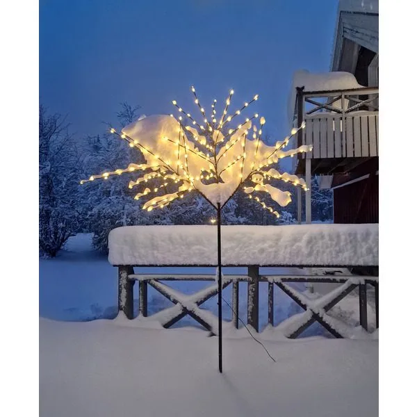 Albero Dekorationsträd belysning 250 cm - svart med vita ljuspunkter - Trädgård & spabad - Utemiljö - Altan & terrass - Altanbelysning