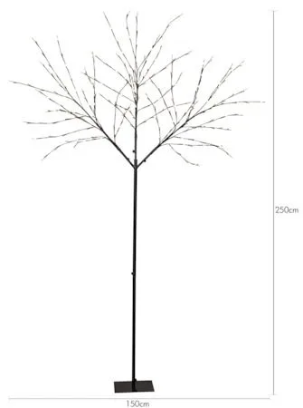 Albero Dekorationsträd belysning 250 cm - svart med vita ljuspunkter - Trädgård & spabad - Utemiljö - Altan & terrass - Altanbelysning