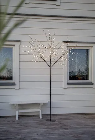 Albero Dekorationsträd belysning 250 cm - svart med vita ljuspunkter - Trädgård & spabad - Utemiljö - Altan & terrass - Altanbelysning