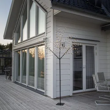 Albero Dekorationsträd belysning 250 cm - svart med vita ljuspunkter - Trädgård & spabad - Utemiljö - Altan & terrass - Altanbelysning
