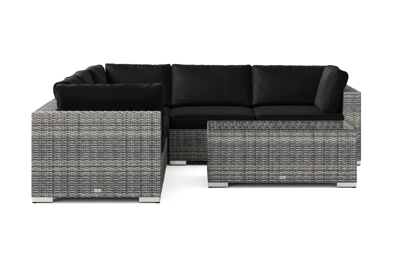 Bahamas utomhus hörnsoffa 5-sits vändbar med bord - Grå - Utemöbler - Loungemöbler - Soffgrupp utomhus