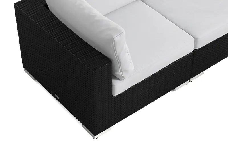 Bahamas utomhus hörnsoffa 7-sits vändbar med bord - Svart - Utemöbler - Loungemöbler - Soffgrupp utomhus