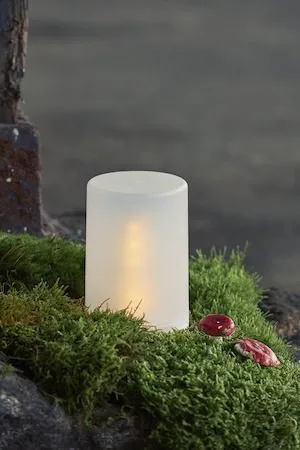 Flame Candle LED Blockljus 9 cm - vit - Trädgård & spabad - Utemiljö - Altan & terrass - Altanbelysning
