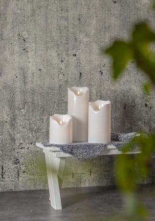 Flamme Grand LED Blockljus 20 cm - vit - Trädgård & spabad - Utemiljö - Altan & terrass - Altanbelysning