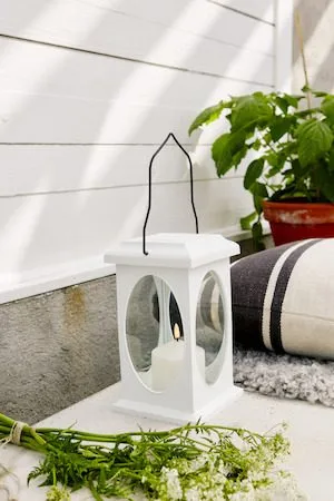 Flamme Lykta 13.5 cm - vit - Trädgård & spabad - Utemiljö - Altan & terrass - Altanbelysning