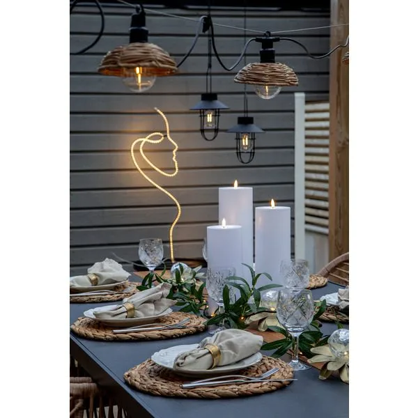 Flamme Rak LED Ljus 27,5 cm - vit - Trädgård & spabad - Utemiljö - Altan & terrass - Altanbelysning