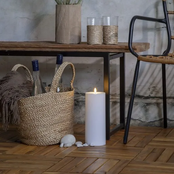 Flamme Rak LED Ljus 27,5 cm - vit - Trädgård & spabad - Utemiljö - Altan & terrass - Altanbelysning