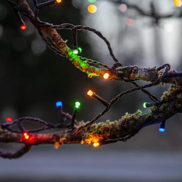 Flashy LED-Ljusslinga Jul Utomhus 7 m 100 Flerfärgade Ljus med Timer - Svart|Flerfärgad - Trädgård & spabad - Utemiljö - Altan & terrass - Altanbelysning