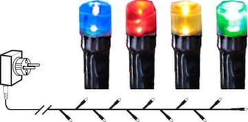 Flashy LED-Ljusslinga Jul Utomhus 7 m 100 Flerfärgade Ljus med Timer - Svart|Flerfärgad - Trädgård & spabad - Utemiljö - Altan & terrass - Altanbelysning