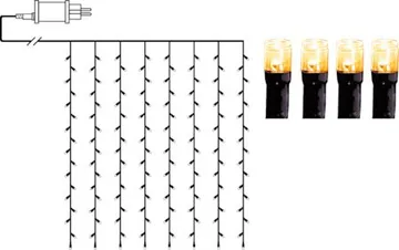 LED-ljusgardin Jul Golden Warm White 130x200 cm 120 ljus - Svart - Trädgård & spabad - Utemiljö - Altan & terrass - Altanbelysning