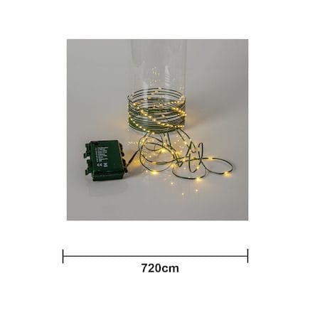 LED-ljusslinga Jul Dew Drop Micro 7 m 96 ljus Varmvit Batteridriven - Grön - Trädgård & spabad - Utemiljö - Altan & terrass - Altanbelysning