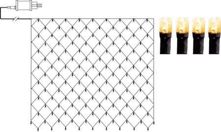 Ljusnät jul Golden Warm White 2x2 m 160 ljus, Svart