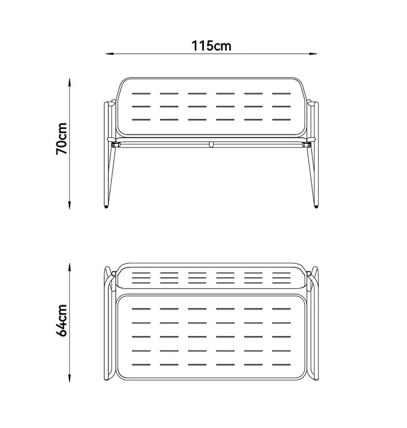 Loungegrupp i stål | Svart loungeset med bord, stol och bänk | Isac - Utemöbler - Loungemöbler - Soffgrupp utomhus