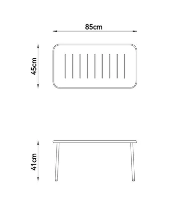Loungegrupp i stål | Svart loungeset med bord, stol och bänk | Isac - Utemöbler - Loungemöbler - Soffgrupp utomhus