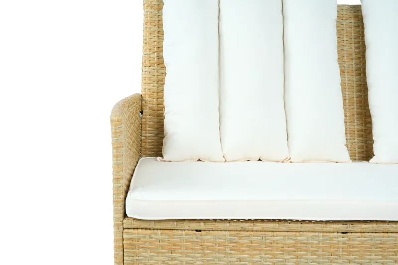 Loungegrupp med bord i beige – 2 stolar & 2-sitssoffa | Gillinge - Utemöbler - Loungemöbler - Soffgrupp utomhus