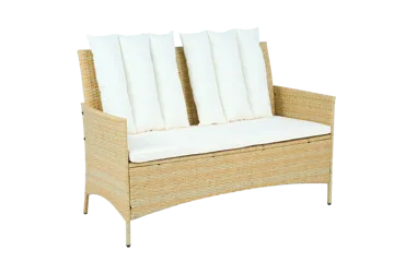 Loungegrupp med bord i beige – 2 stolar & 2-sitssoffa | Gillinge - Utemöbler - Loungemöbler - Soffgrupp utomhus