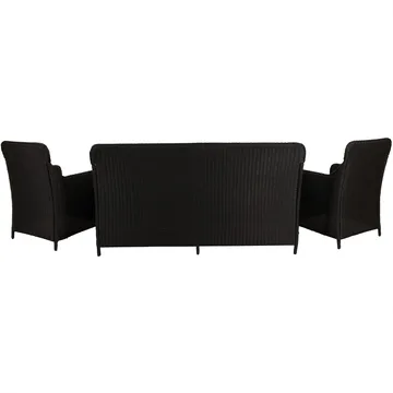 Loungegrupp utemöbler | Svart konstrotting | Rögrund - Utemöbler - Loungemöbler - Soffgrupp utomhus