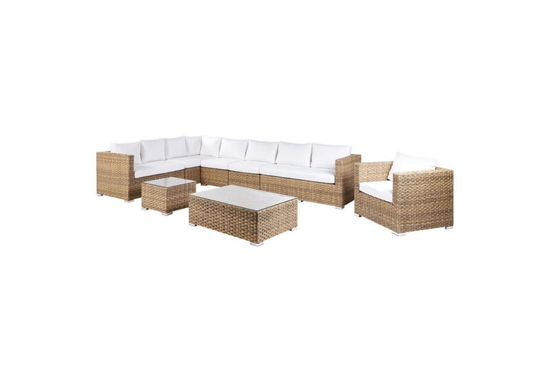 Loungegrupp XXL Brun/Vit - Brun/Vit - Utemöbler - Loungemöbler - Soffgrupp utomhus