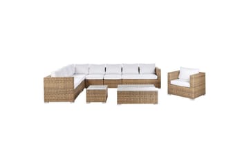 Loungegrupp XXL Brun/Vit - Brun/Vit - Utemöbler - Loungemöbler - Soffgrupp utomhus