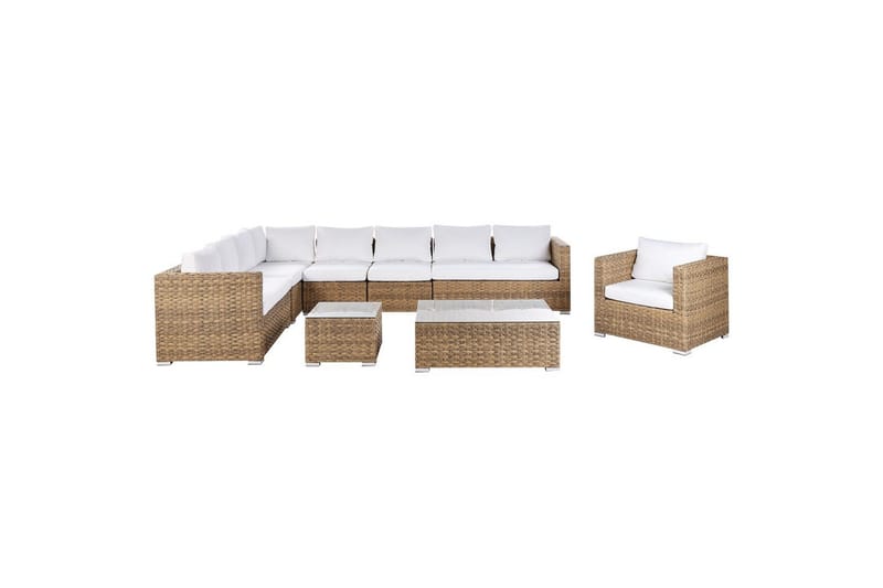 Loungegrupp XXL Brun/Vit, Brun/Vit