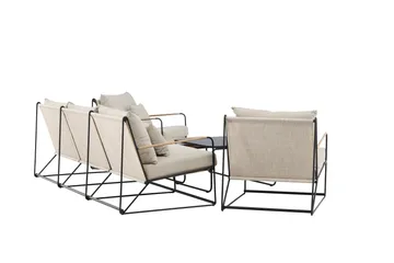 Palazzo Soffgrupp Utomhus 5-sits - Svart/Beige - Utemöbler - Loungemöbler - Soffgrupp utomhus