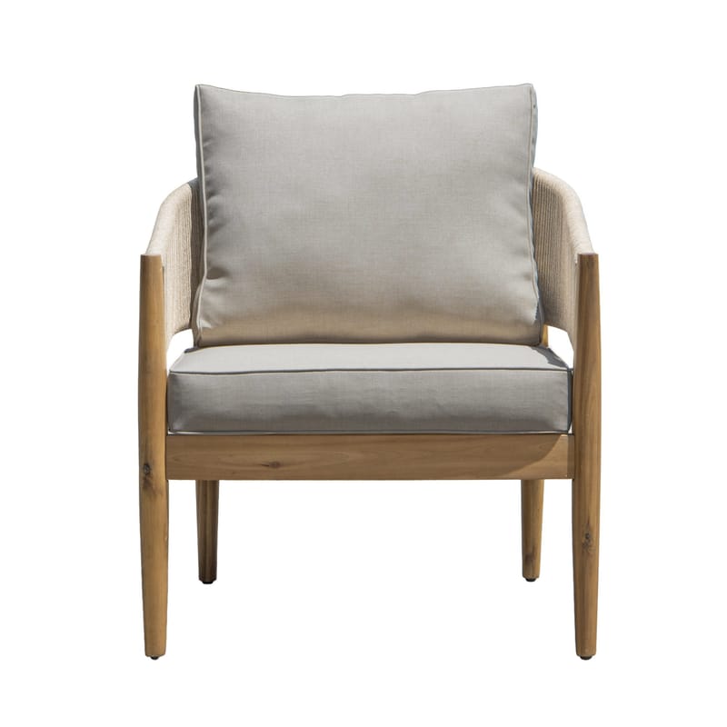 Siana 4-sits Loungegrupp i trä utseende med repdetaljer - Natur / Beige - Utemöbler - Loungemöbler - Soffgrupp utomhus