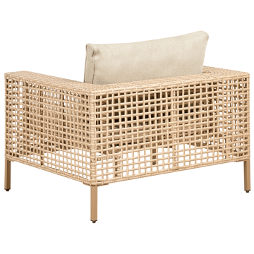 Soffgrupp utomhus med Bord 4-Sits Calasetta Högervänd Konstrotting - Beige - Utemöbler - Loungemöbler - Soffgrupp utomhus