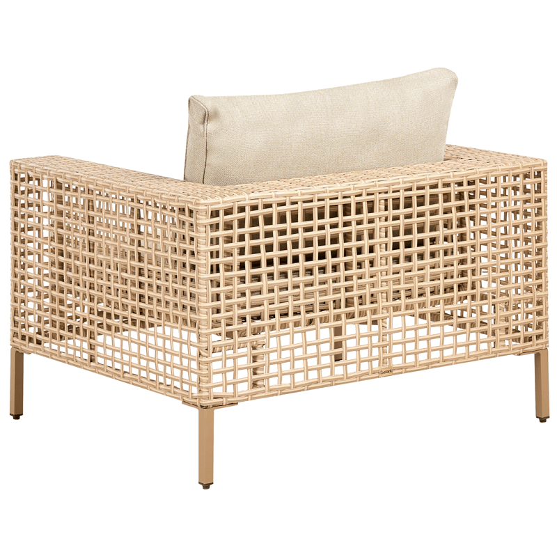 Soffgrupp utomhus med Bord 4-Sits Calasetta Högervänd Konstrotting - Beige - Utemöbler - Loungemöbler - Soffgrupp utomhus