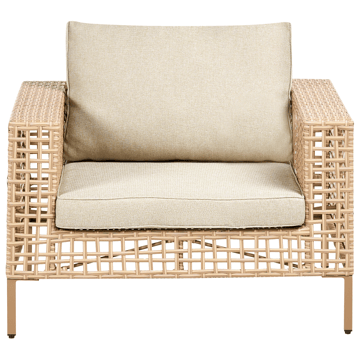 Soffgrupp utomhus med Bord 4-Sits Calasetta Högervänd Konstrotting - Beige - Utemöbler - Loungemöbler - Soffgrupp utomhus