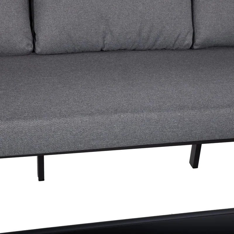 Trädgårdsmöbelgrupp Lona bord, soffa och 2 stolar - Grå / svart - Utemöbler - Loungemöbler - Soffgrupp utomhus
