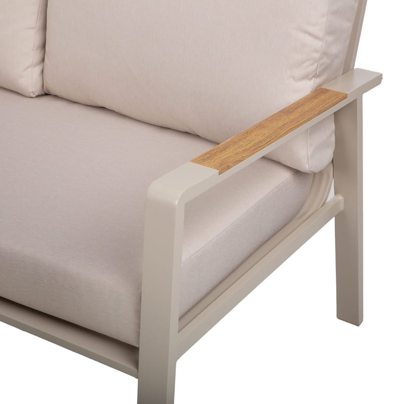 Trädgårdsmöbelgrupp Upland bord och hörnsoffa - Beige - Utemöbler - Loungemöbler - Soffgrupp utomhus