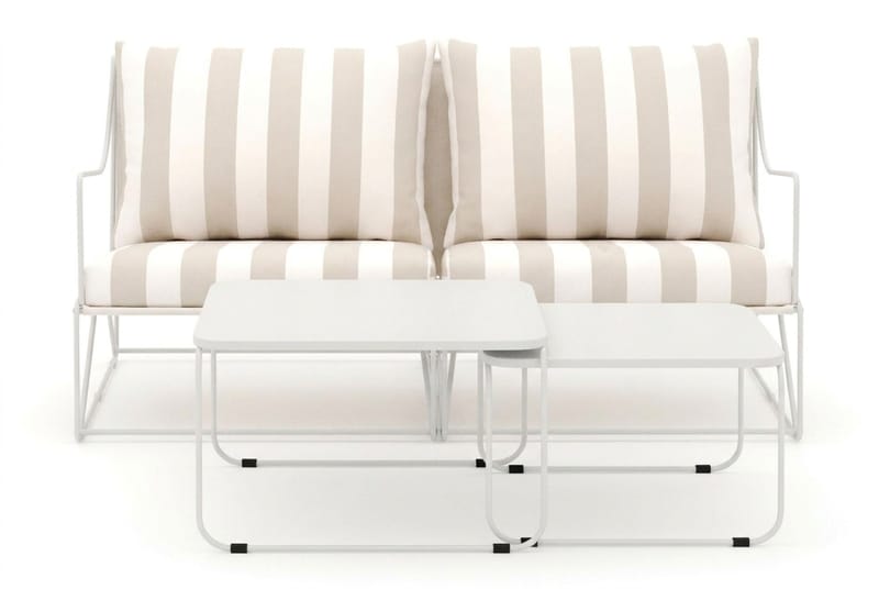 Usteryd 2 sits Loungesoffa med satsbord - Beige/Striped - Utemöbler - Loungemöbler - Soffgrupp utomhus