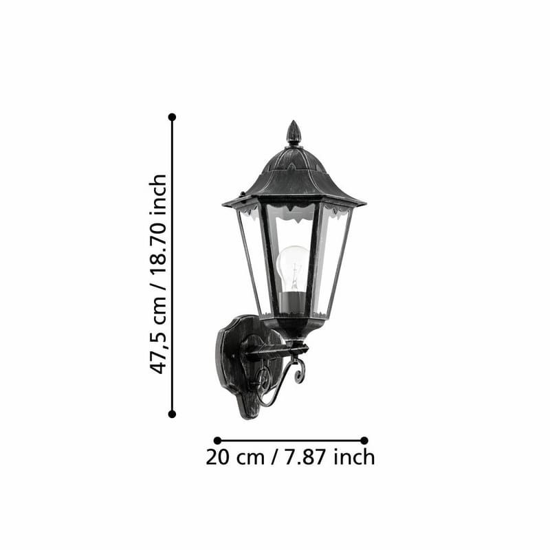 Utvändig vägglampa Navedo Topmonterad - 47,5 cm - Trädgård & spabad - Utemiljö - Entré - Entrébelysning