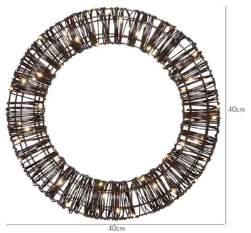 Vicke Wreath Utomhusdekoration belysning 40 cm - brun - Trädgård & spabad - Utemiljö - Altan & terrass - Altanbelysning