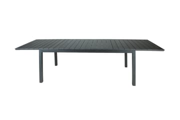 Tunis Rektangulärt Stort Förlängningsbart Matbord utomhus 205/305x90 cm i metall plast - Svart - Utemöbler - Utebord & trädgårdsbord - Matbord utomhus