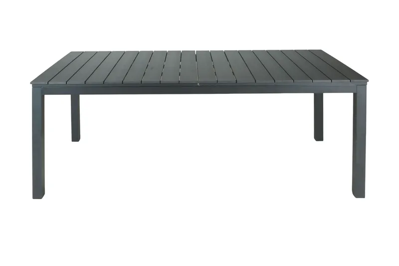 Tunis Rektangulärt Stort Förlängningsbart Matbord utomhus 205/305x90 cm i metall plast, Svart